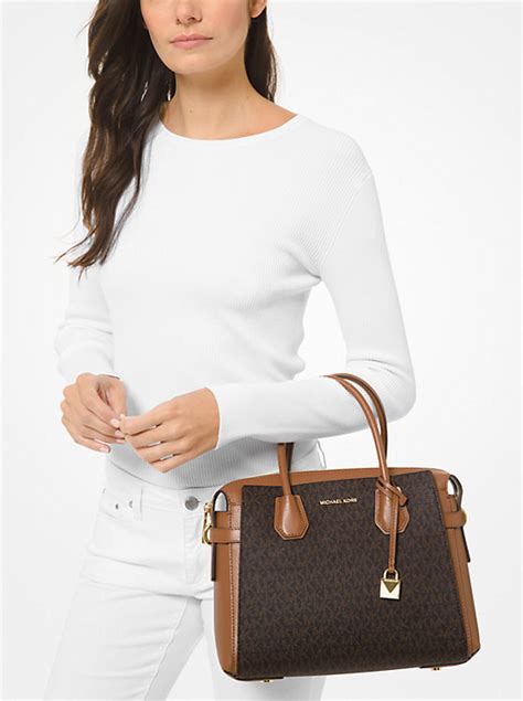 mercer medium logo satchel